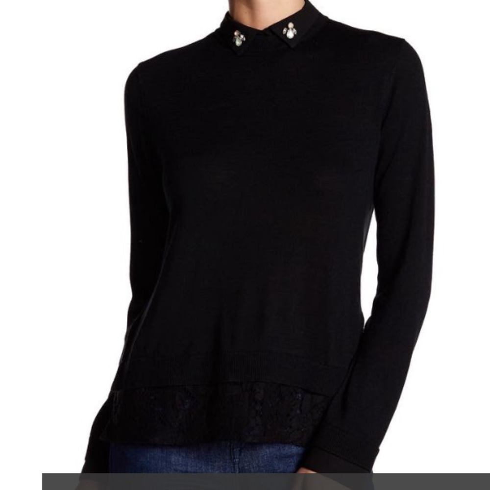 Love Token Amanda Faux Button Up Sweater